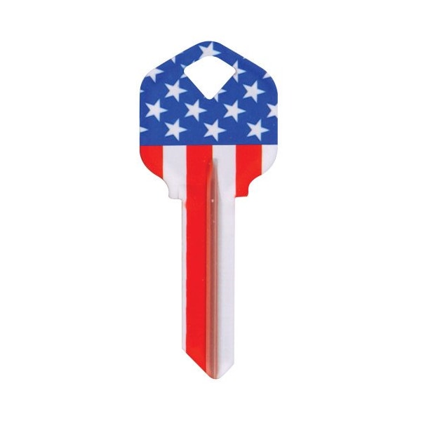 Hillman HILLMAN Wackey Stars & Stripes House/Office Universal Key Blank KW1 Single, PK6 89056 - main